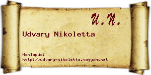 Udvary Nikoletta névjegykártya